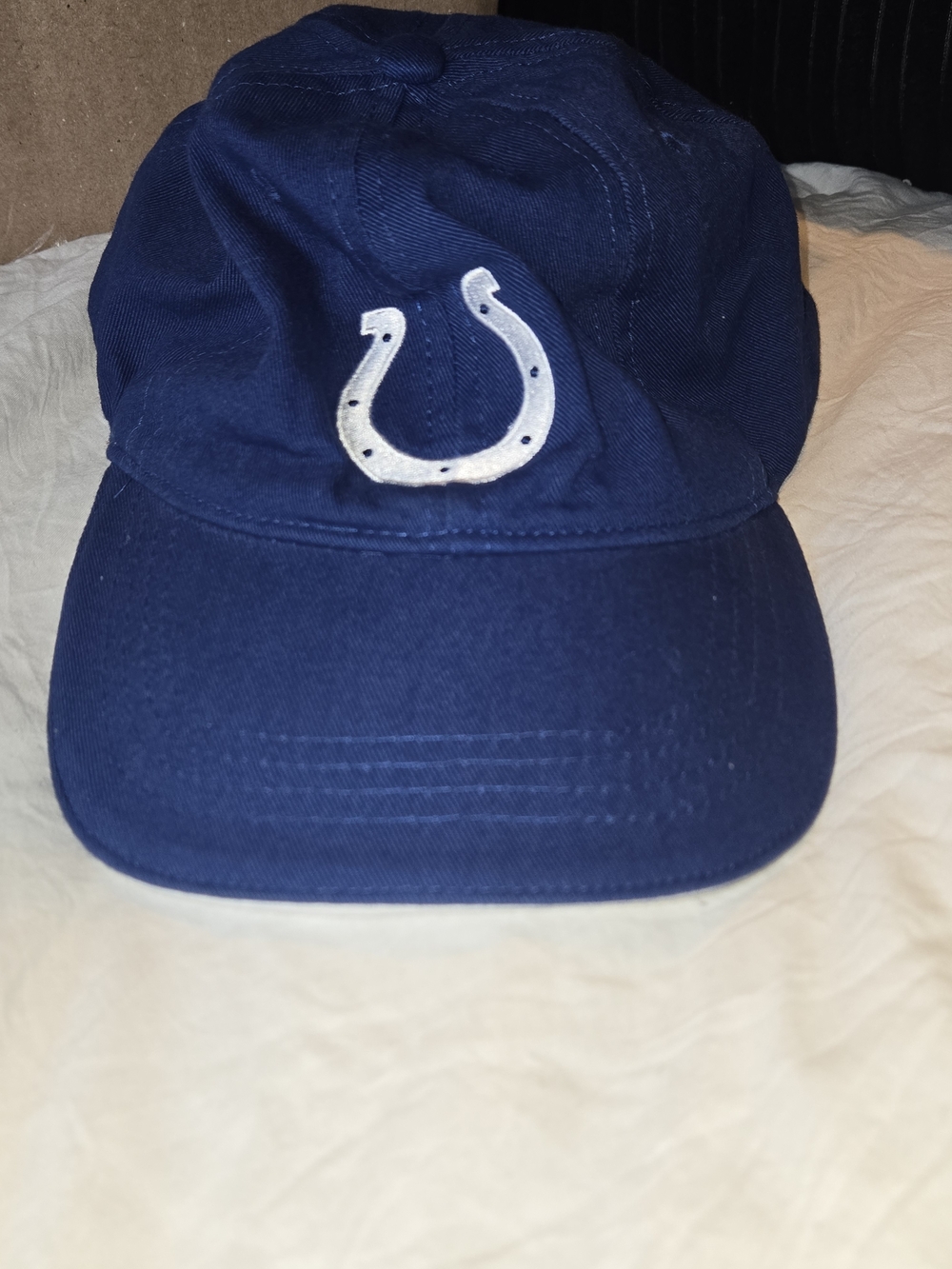 Indianapolis Colts NFL Main Gate Blue Horseshoe Logo Adjustable Strapback Hat